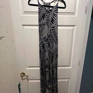 Cynthia Rowley Floor Length Stretchy Floral blue and white Dress Size S